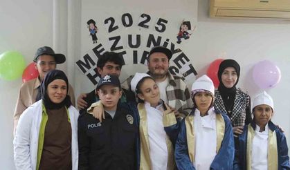 Serik'te özel öğrencilerin mezuniyet coşkusu