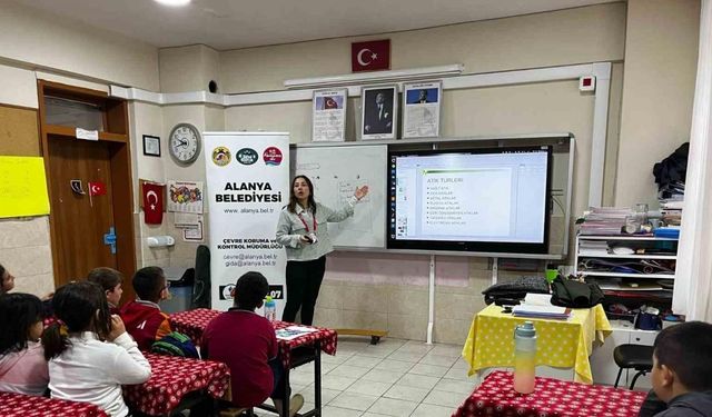 Alanya’da Eko Okullarda Atıksız Yaşam ve Atıkların Geri Kazanımı eğitimi düzenleniyor